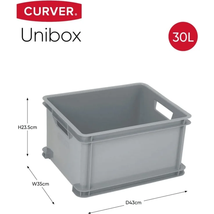 Curver Aufbewahrungsbox Unibox L 30L Grau 443867 – Bild 5