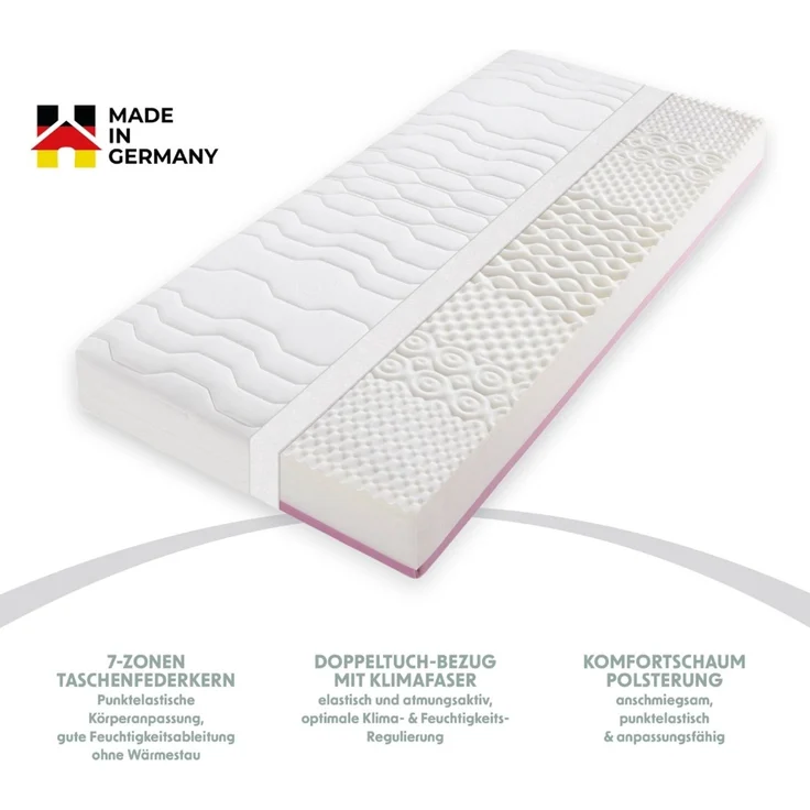 Home Deluxe - Bett mit Ablage GALAXIS - Farbe: Grau, Größe:, mit Matratze H3/H4, 140x200 cm – Bild 5