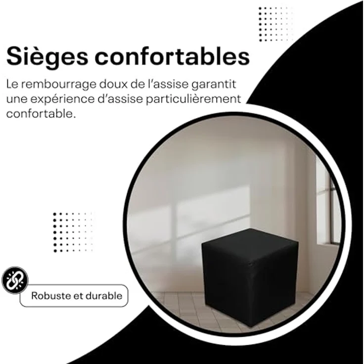 Best for Home Sitzhocker Best For Home Cube Pouf – Stilvoller Samt Hocker & Fußhocker (verschiedene Farben), Handwerksqualität,TOP Preis-Leistungs-Verhältnis – Bild 3