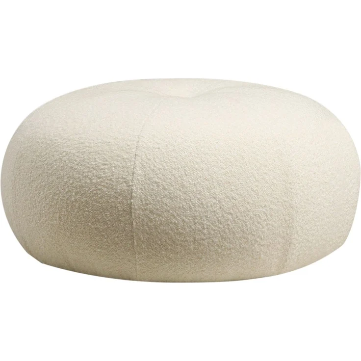Hanah Home 'Tina - Bouclet White' Pouffe, Bouclet Weiß, 55 x 35 x 55 cm – Bild 4