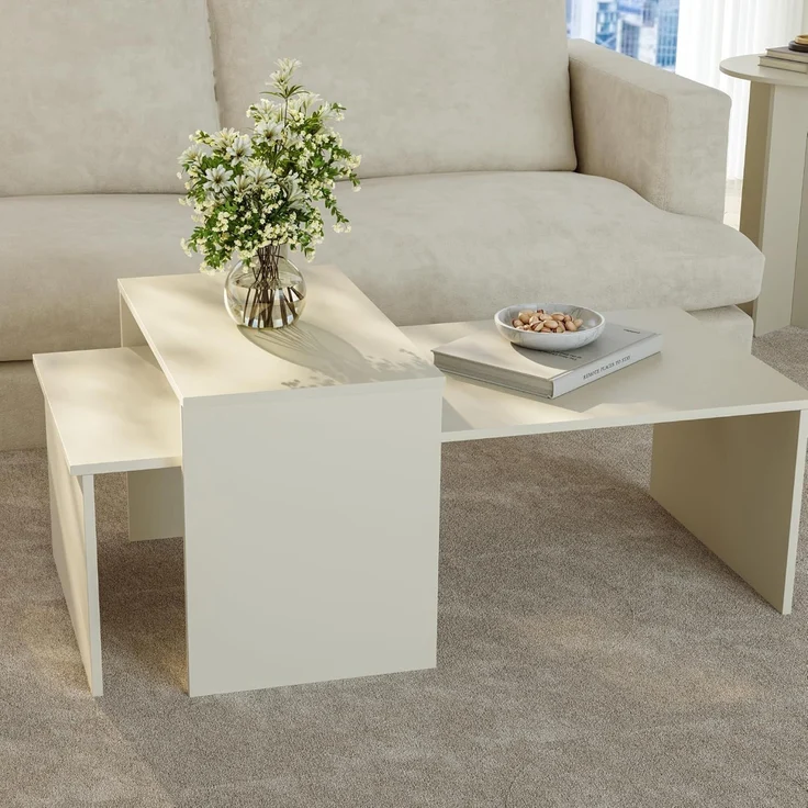 Satztisch 2er Set Sotapim Sandfarben [en. casa] – Bild 7