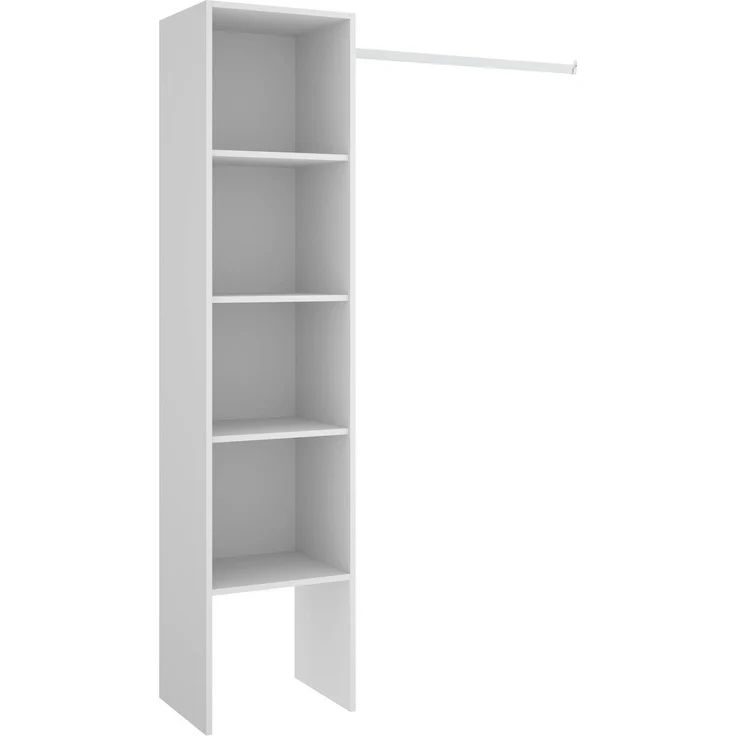 Dmora Großer Kleiderschrank Adler, Struktur für begehbaren Kleiderschrank, offener Kleiderbügel, 138 x 40 x 186 cm, Weiß – Bild 1