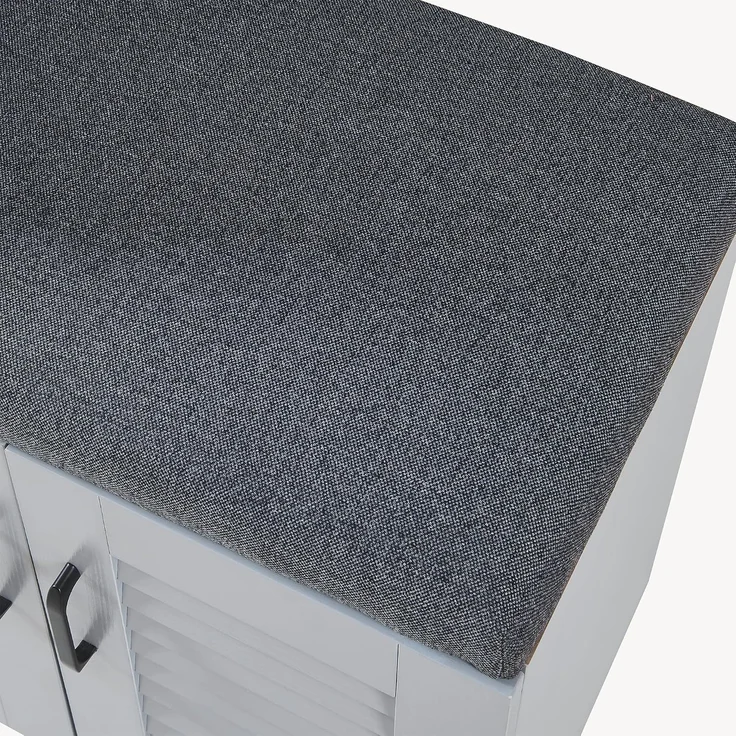 Schuhschrank Løten mit Sitzbank 120x36x97 cm Grau [en. casa] – Bild 8