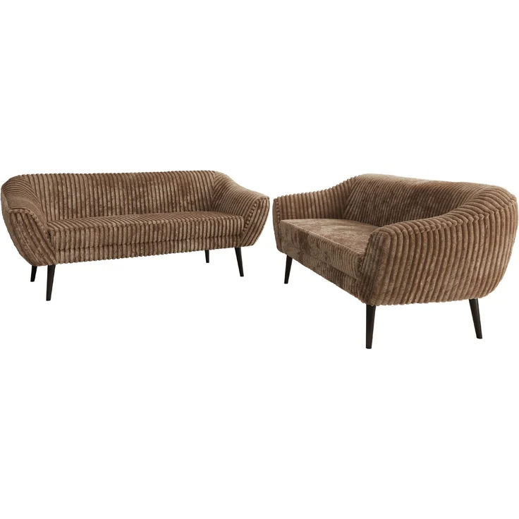 Wohnzimmerset Möbelset PIRS 3-3, Armlehnen, Wellenfederung, schwarze Füße, Dreisitzer Sofa, Polstermöbel Set - Hellgrau Velvet – Bild 7
