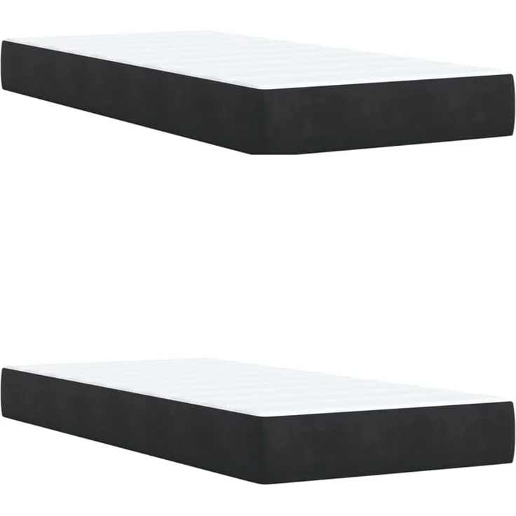 vidaXL Boxspringbett mit Matratze Schwarz 200x200 cm Samt 3287832 – Bild 7