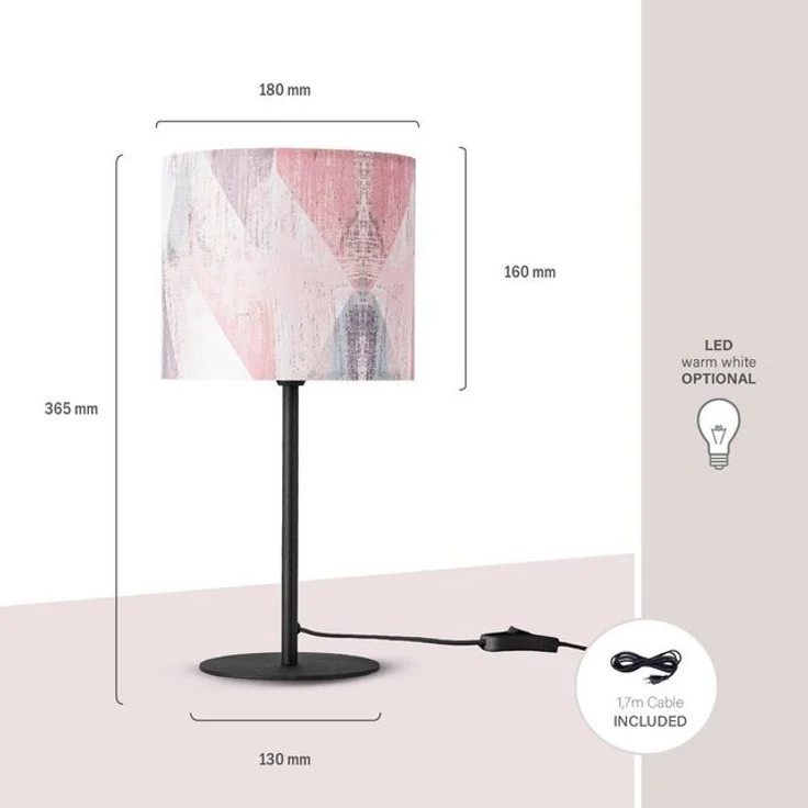 Paco Home Tischleuchte Mero 102, ohne Leuchtmittel, Nacht Schreib âˆ…18cm Pastell Vintage Höhe 36,5 E14 – Bild 4