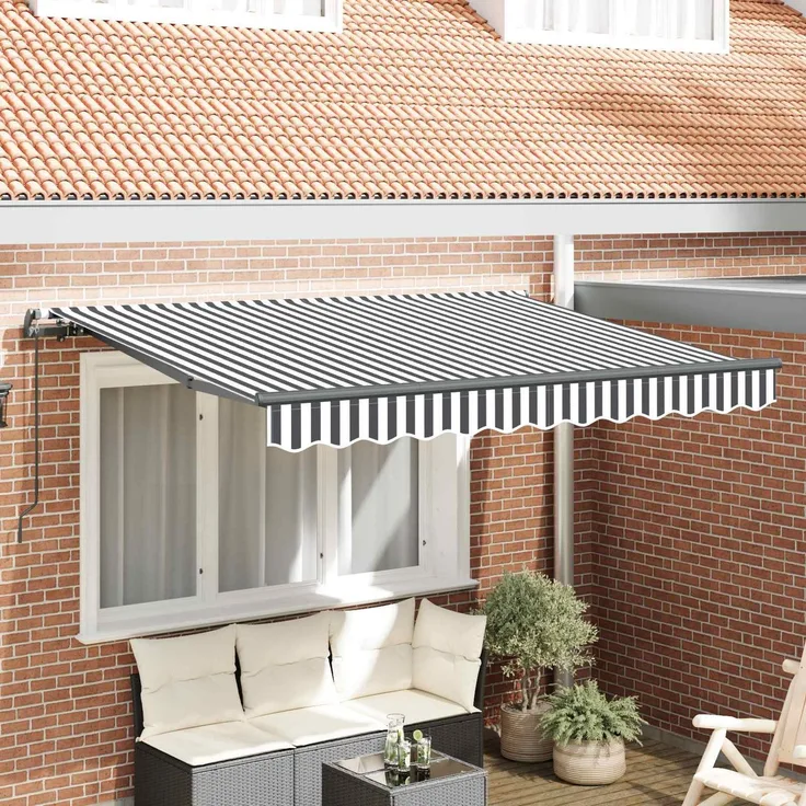 Einziehbare Markise, Sonnenmarkise Anthrazit 250x200 cm Stoff