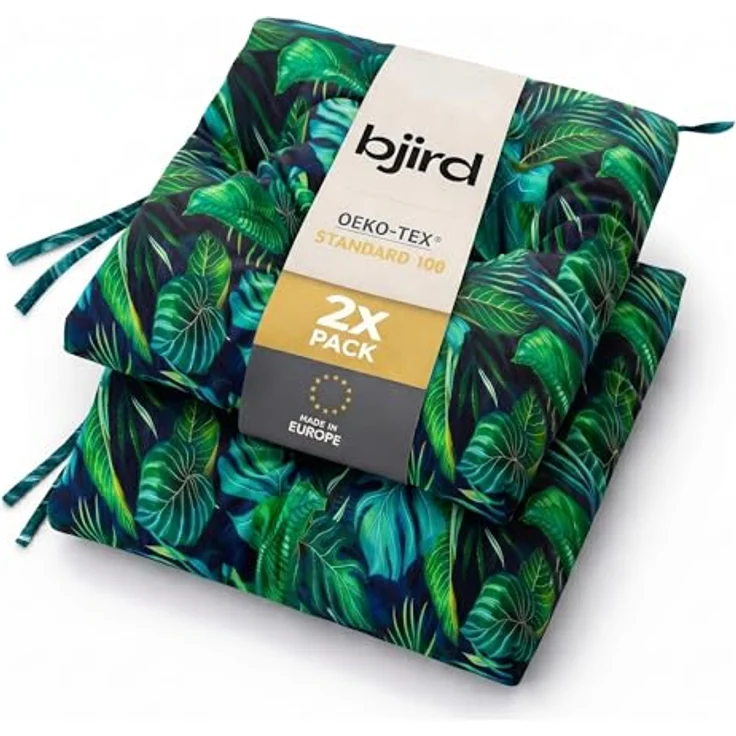 Bjird Stuhlkissen 45x45 cm - Wasserdichtes Gartenkissen für Stühle & Sessel, Wetterfest & Pflegeleicht - Dickes Sitzkissen 6 cm - Outdoor geeignet – Bild 2