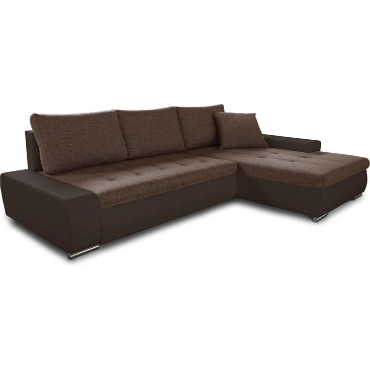 Ecksofa mit Schlaffunktion Faris - Couch mit Bettkasten, Big Sofa, Sofagarnitur, Couchgarniitur, Polsterecke (Braun + Braun (Madryt 128 + Inari 24), Ecksofa Rechts) – Bild 2