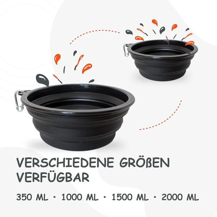 PETSATION Hundenapf faltbar 2000 ml, Silikon schwarz – Bild 6