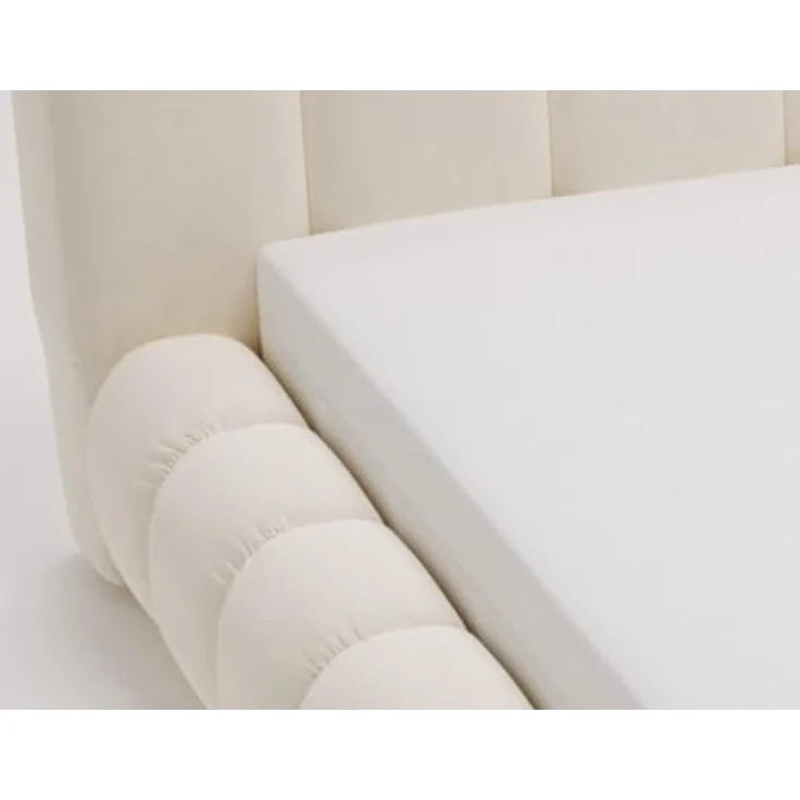 Graingold Polsterbett Doria, Creme, 140x200 cm, mit geräumigem Bettkasten und stabilem Holzrahmen – Bild 9