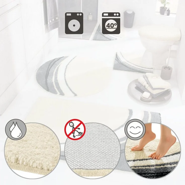 Erwin Müller Duschmatte Duschvorlage "Mykonos" halbrund, Höhe 20 mm, Grafik – Bild 3