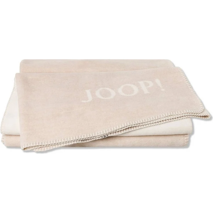 JOOP! 'Uni-Doubleface' Wohndecke, Baumwollmischgewebe, chateau / natur, 150 x 200 cm – Bild 1