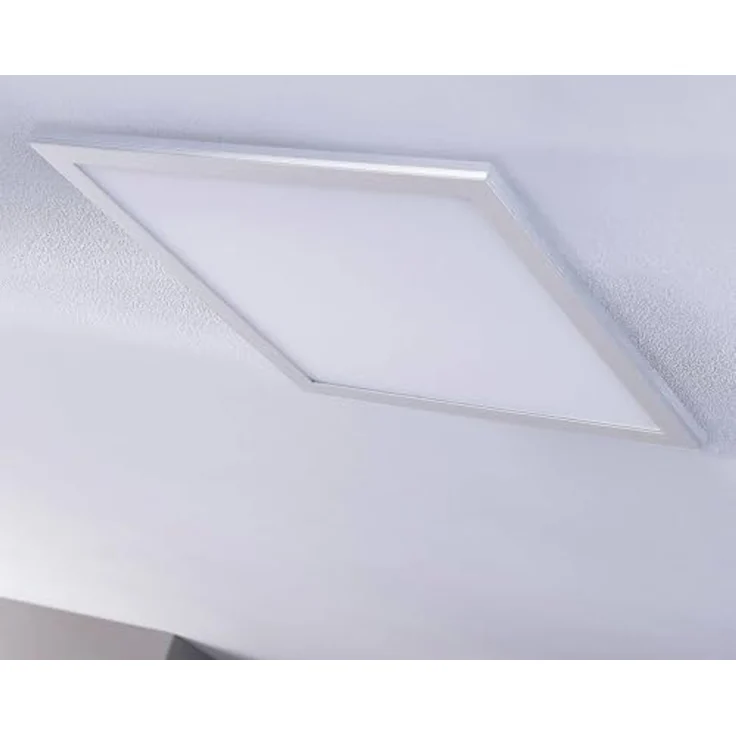 Lindby LED Panel Livel, dimmbar, LED-Lampen, warmweiß, Modern, PMMA, Aluminium, weiß, silber, 1 flammig, inkl. – Bild 6
