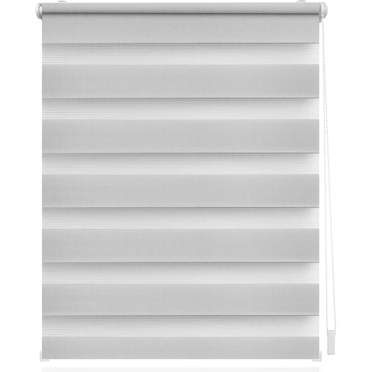 Lichtblick Doppelrollo  Kopenhagen Klemmfix ohne Bohren, Streifen, Blickdicht, Klemmträger-Montage, Sichtschutz, Wandmongtage, Deckenmontage, für Fenster und Türen Grau, 150,0 cm, 65,0 cm – Bild 1