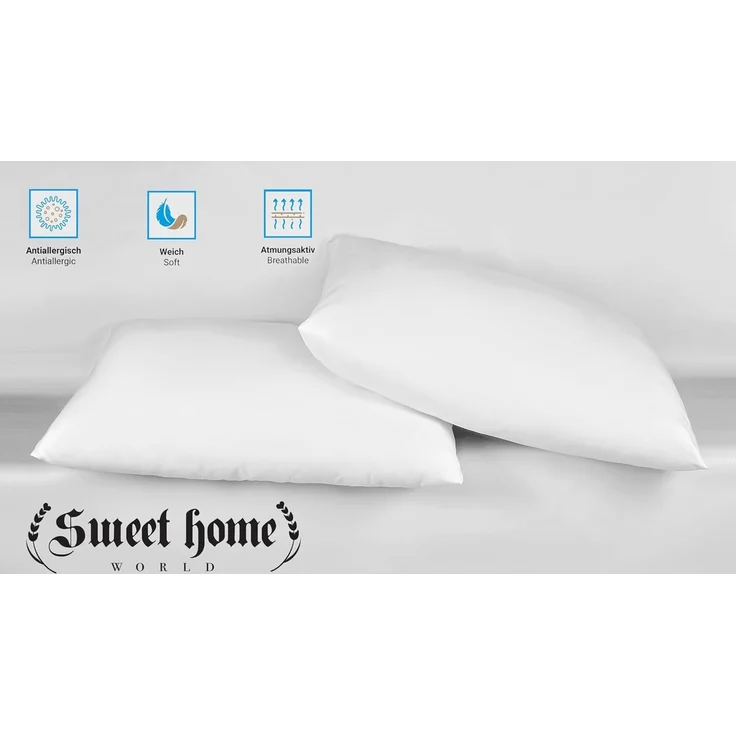 Kissen 2er Set, Kissenfüllung 80x80cm 2600g Weiches Mikrofaser - Kopfkissen Nacken und Kopf - Innenkissen Atmungsaktiv – Bild 5