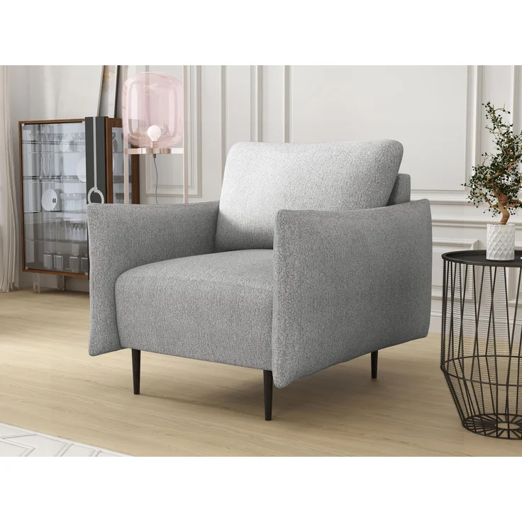Sessel Larow, Polstersessel mit schmale Armlehne (Farbe: Velo 633) – Bild 2
