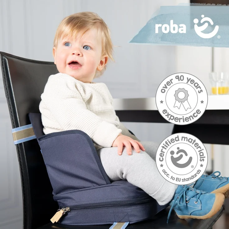 roba Boostersitz mit erhöhten Seitenteilen - für daheim und unterwegs - Dunkelblau – Bild 3