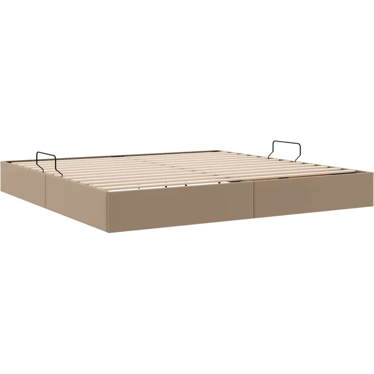 vidaXL Ottoman Bettgestell Cappuccino 200 x 200 cm Kunstleder 3442789 – Bild 9
