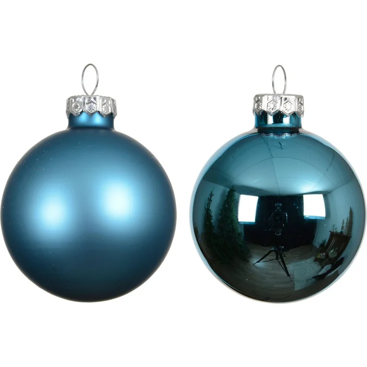 Kaemingk Weihnachtsbaumkugel, Weihnachtskugeln Glas 10cm 4 Stück - Folkloreblau