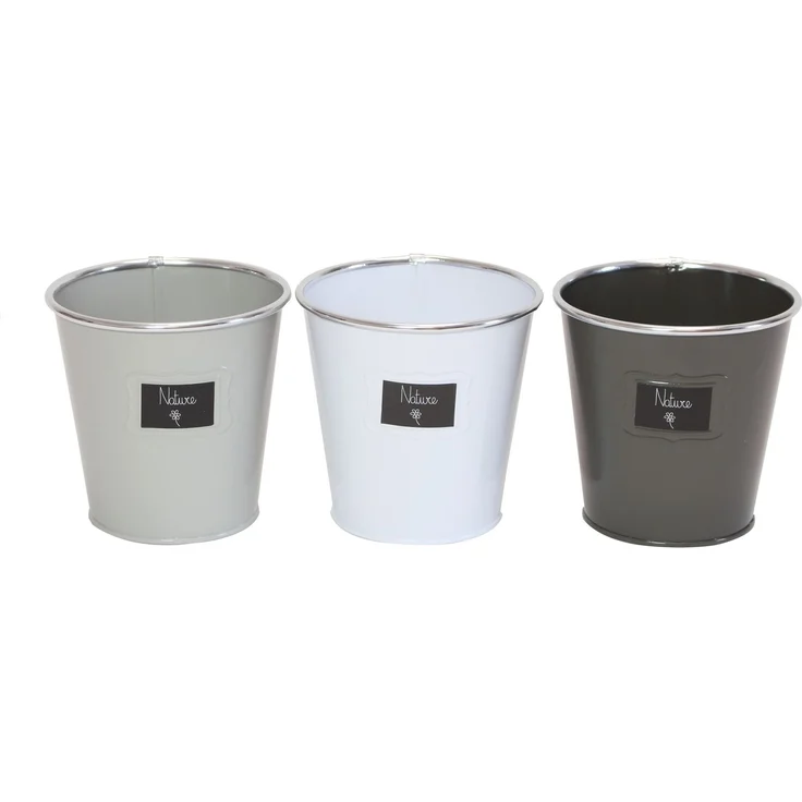 Übertopf Nature 3er Set Blumentopf Pflanzentopf Pflanzen Blumen Kübel Deko – Bild 1