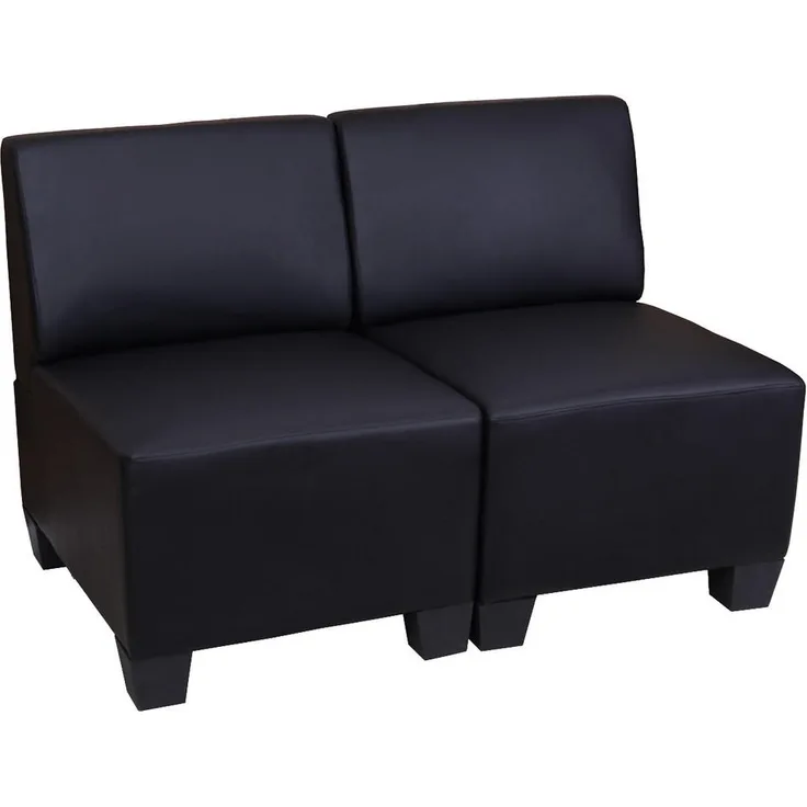 MCW Lyon 2-Sitzer Sofa, Schwarz, Textil, 114x76x72 cm, Modernes Design mit bequemer Polsterung und Clipsystem