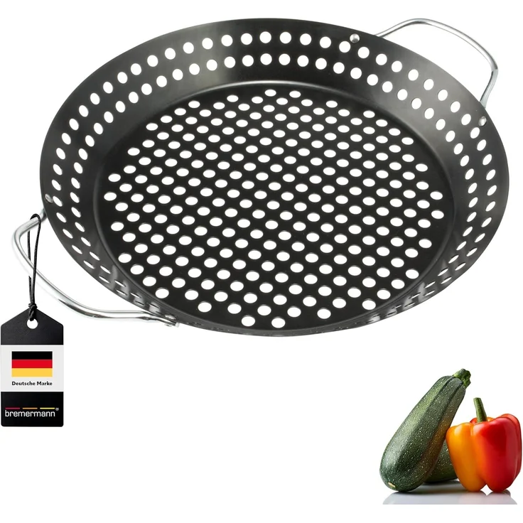 Bremermann Grillplatte, antihaftbeschichtet, Stahl schwarz, 37,5 x 30,5, 4,5 cm – Bild 1