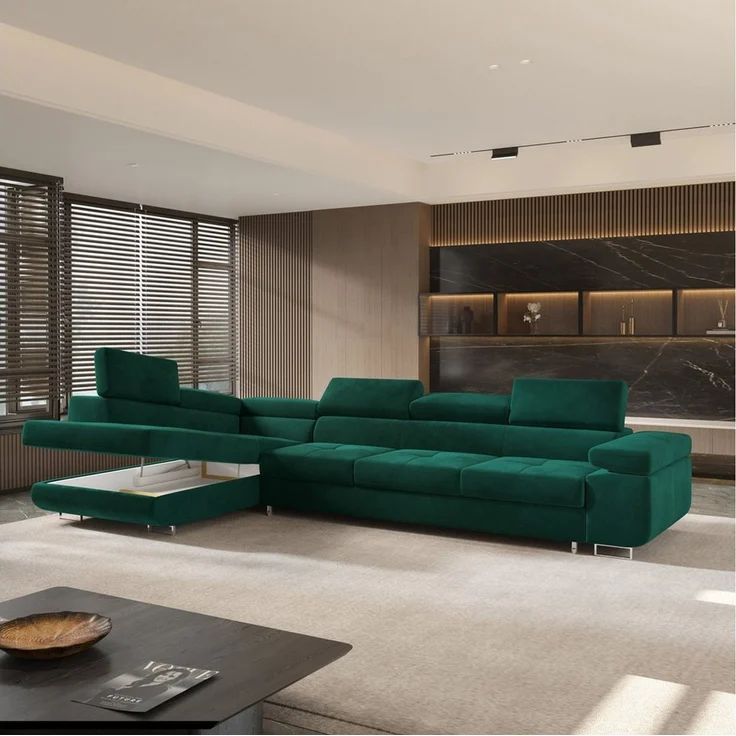 Masseno Ecksofa VICENTE mit Schlaffunktion L-Form, Sofa mit Bettkasten – Bild 3