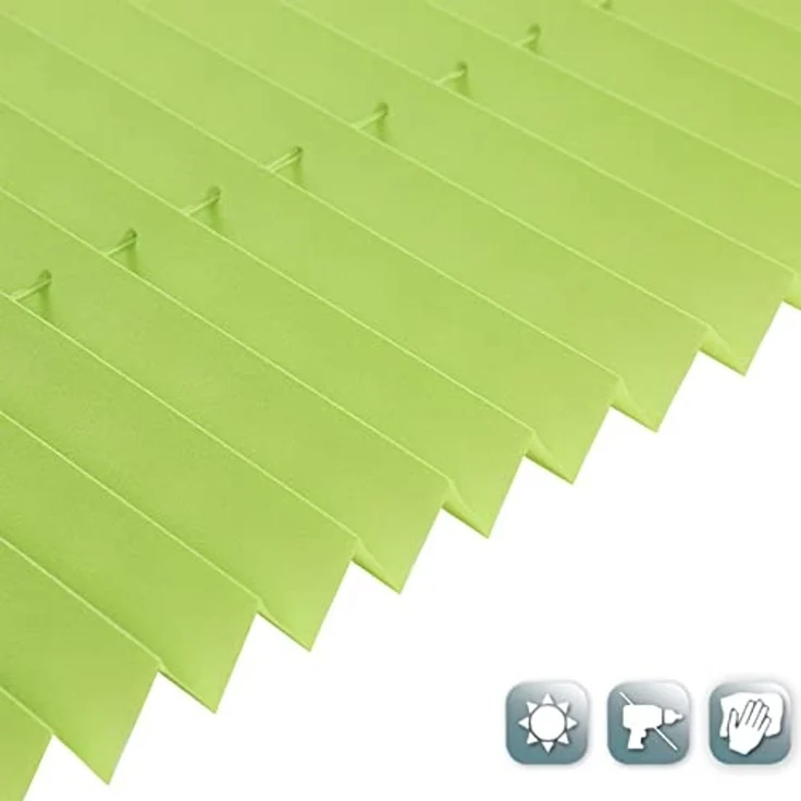 Plisseerollo ohne Bohren Klemmfix 75x130 cm(BxH) Grün Jalousie Sonnenschutz Easyfix Faltrollo Lichtdurchlässig Rollo für Fenster & Tür – Bild 3