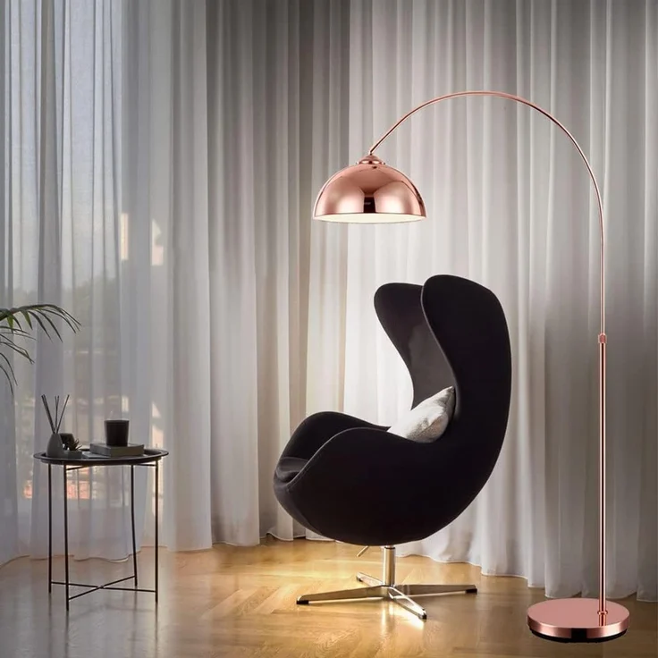 LED Bogenleuchte, Kupfer, Fußschalter, H 196 cm – Bild 6