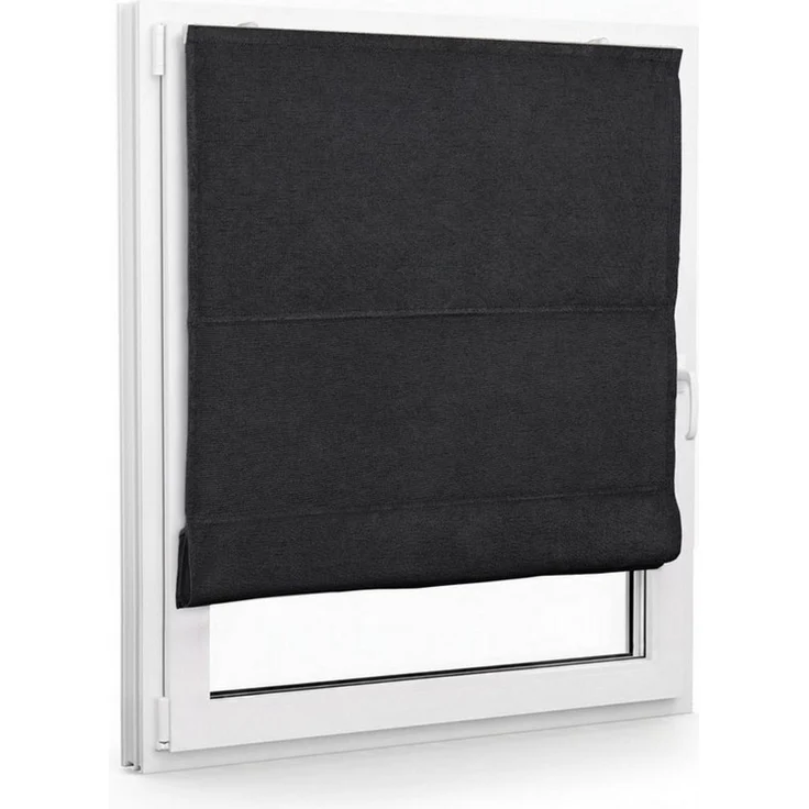 Victoria M. Raffrollo Klemmfix Ivora Premium Raffrollo 40x130cm Anthrazit Vollverdunkelnd, mit Klemmträger, ohne Bohren, freihängend, Ohne Bohren – Bild 2