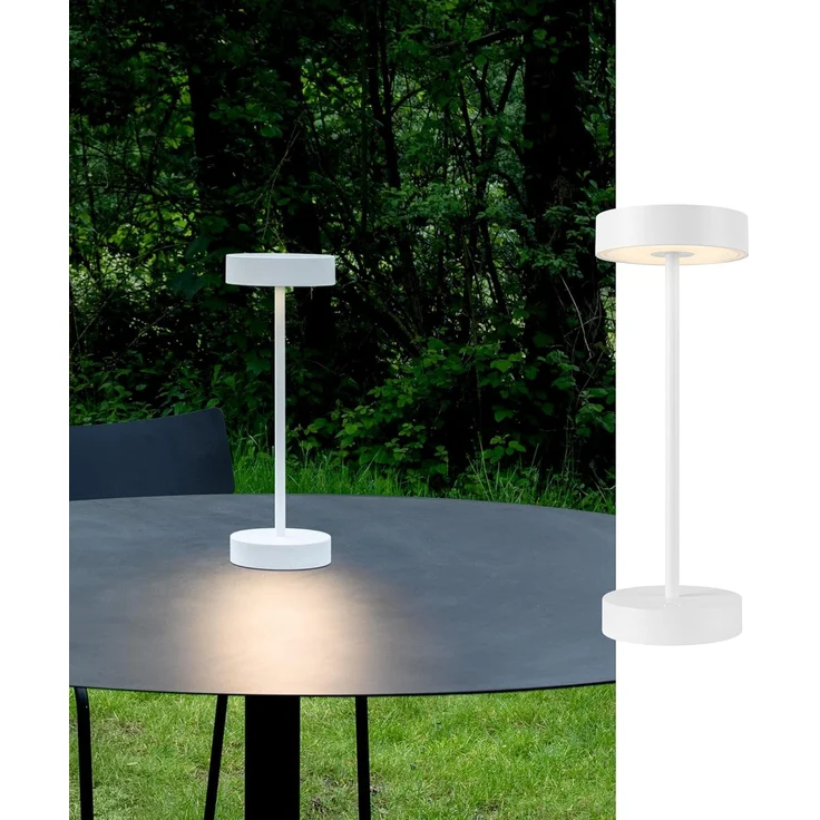 SLV VINOLINA, Tischleuchte, Akku, IP54, 2700/3000K, TOUCH, weiß - Ambiente- Tisch- und Standleuchten – Bild 1