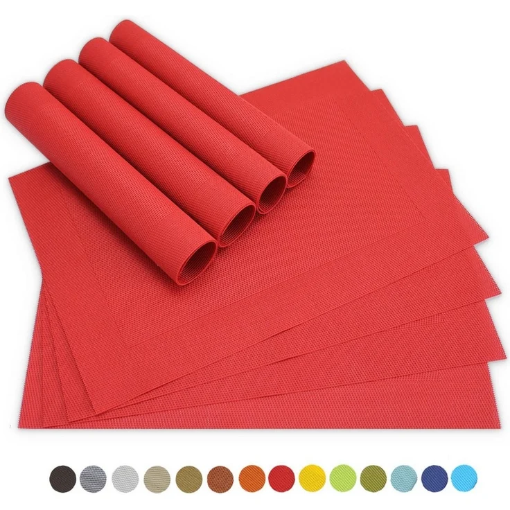 matches21 HOME & HOBBY Platzset Tischsets BORDA 8er Set Rot als Tischuntersetzer, (8-St), Abwaschbare Platzsets als Tischunterlagen für Ess-Tisch Tisch-Deko – Bild 5