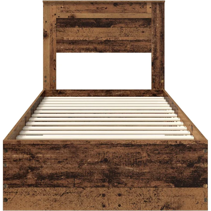 vidaXL Bettrahmen mit Kopfteil Altholz 90 x 190 cm Holzwerkstoff 3410033 – Bild 6