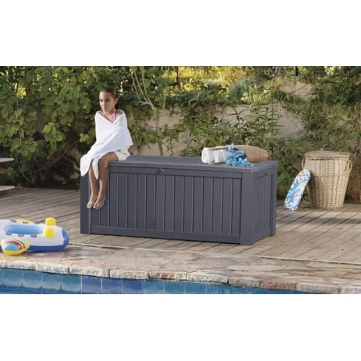 Keter Garten-Aufbewahrungsbox Rockwood 570L Anthrazit 432430 – Bild 5