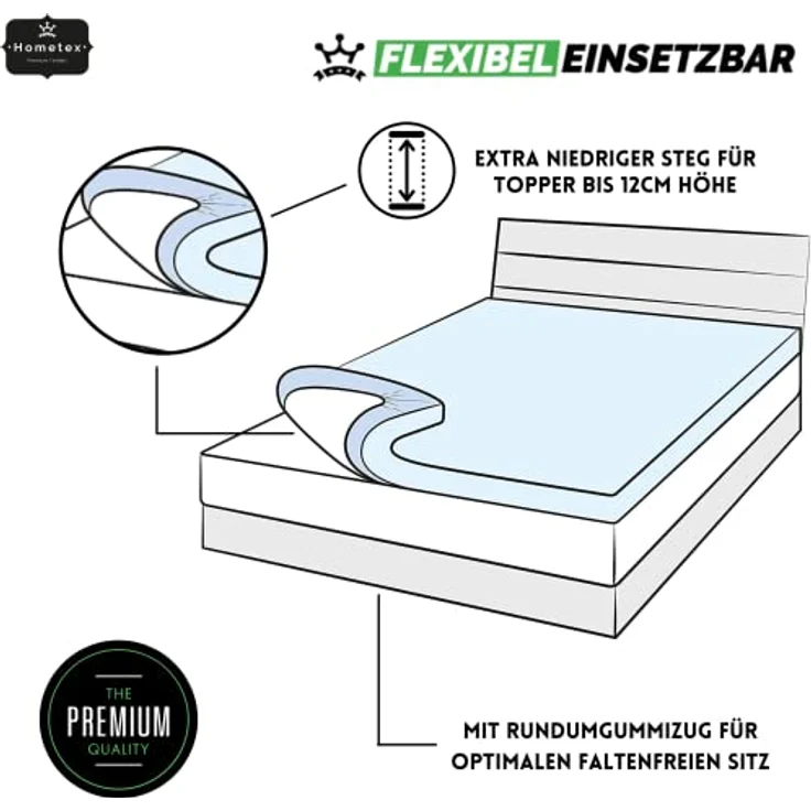 Hometex Premium Textiles Spannbettlaken Mikrofaser Spannbettlaken, In vielen Größen und Farben – Bild 8
