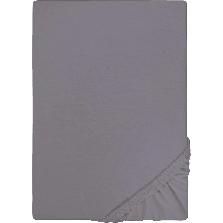 Biberna Jersey-Spannbetttuch, 100 % Baumwolle, Silber, 1x 180x200 cm - 200x200 cm – Bild 1