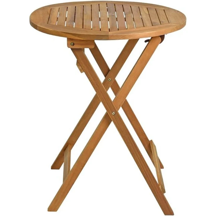 Balkontisch Klapptisch Holztisch Ø 57 cm Rund Gartentisch Tisch Akazie 72,5 cm – Bild 12