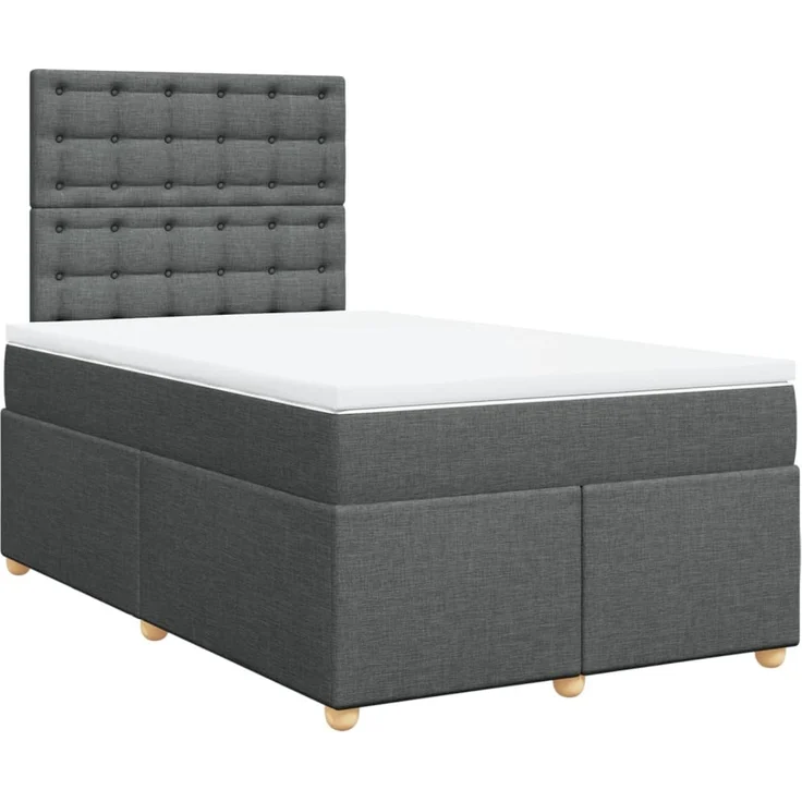 vidaXL Boxspringbett mit Matratze Dunkelgrau 120x200 cm Stoff 3293562 – Bild 3