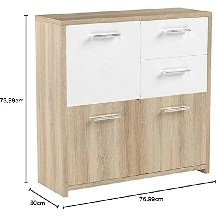 'Edsam' Sideboard weiß/ Eiche Dekor – Bild 4
