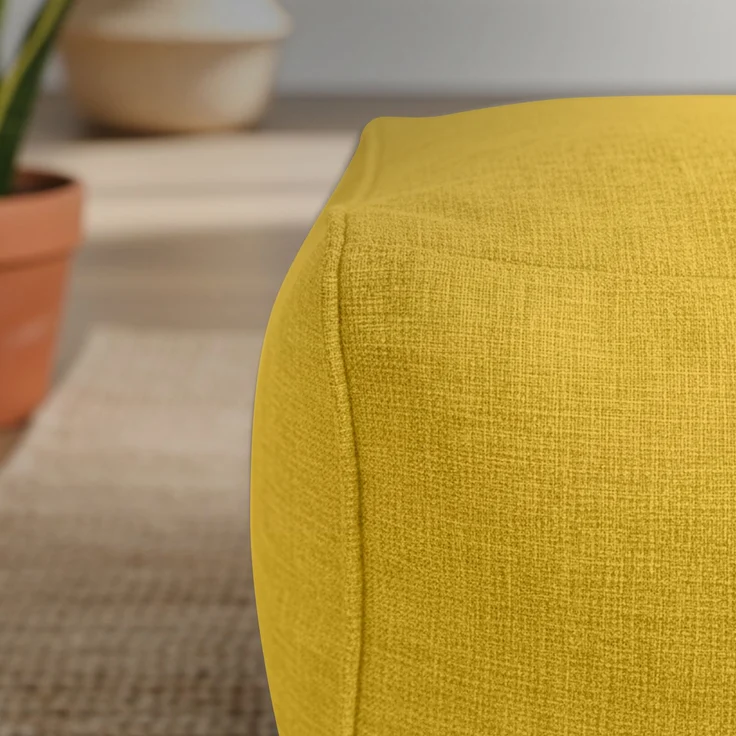 Green Bean® Indoor Sitzhocker Pouf 70x33x28cm EPS-Perlen Füllung -Home Linen Kuschelig Weich Waschbar - Drinnen Bodenkissen Liegekissen Sitzkissen Sitzhocker Sessel Kinder Erwachsene Stoff Gelb – Bild 4
