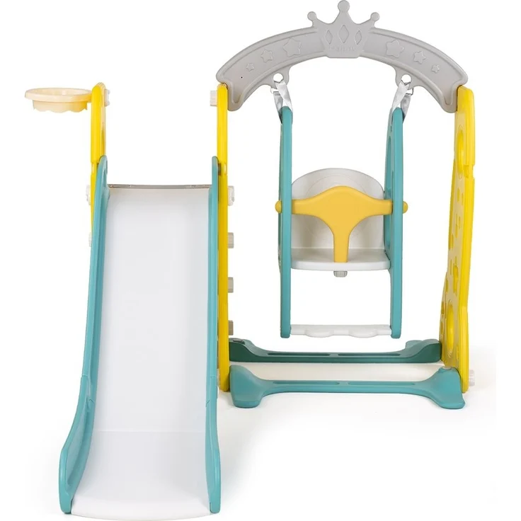 Chipolino Kinderrutsche, Schaukel, Basketballkorb, Ball, drei Stufen, ab 1 Jahr gelb – Bild 3