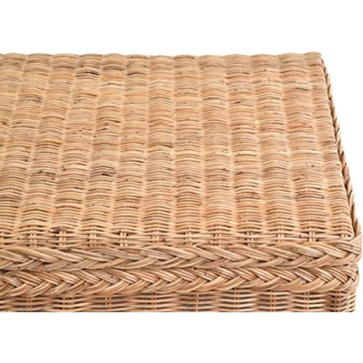 Krines Home Wäschetruhe Rattantruhe Groß Deckel Natur Rattan Truhe Aufbewahrung XL 100x50x50, Große Truhe mit viel Stauraum – Bild 9