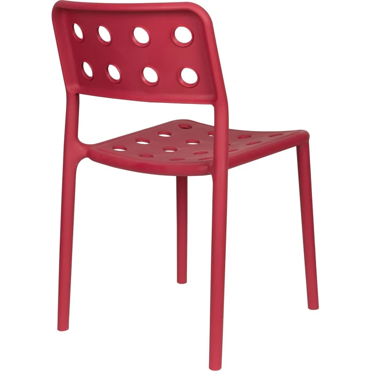 Gartenstuhl Serra im 4er-Set, Rot aus Kunststoff für Balkon & Terrasse 45,5x53x80 cm – Bild 2
