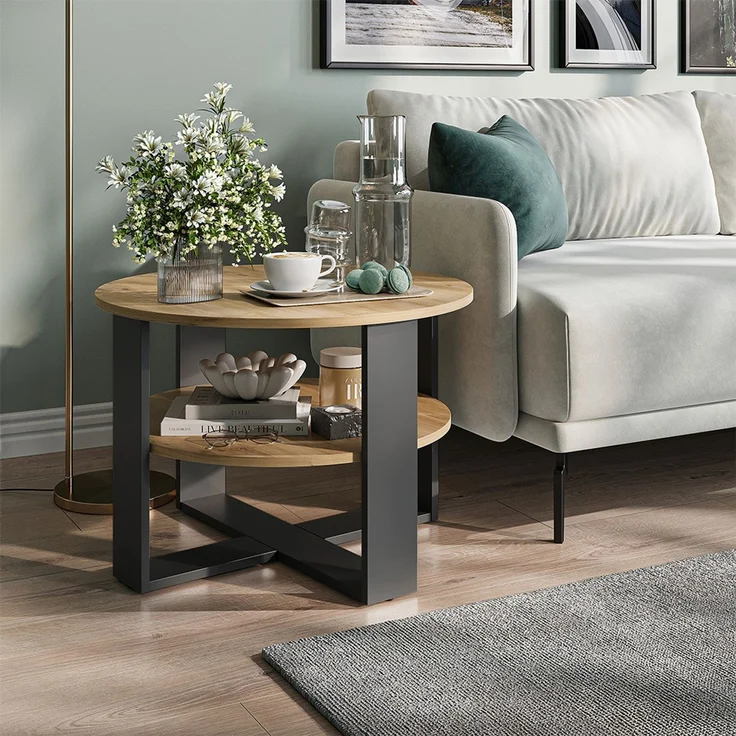 Couchtisch Romeo Anthrazit/Artisan-Eiche 68 x 68 cm Vicco – Bild 5