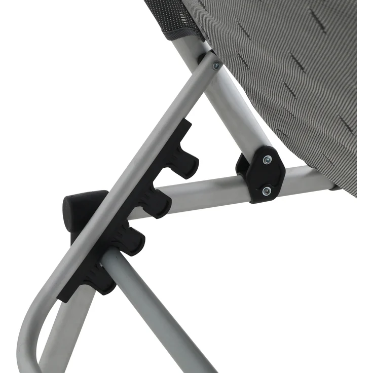 greemotion XXL Liege Lucca, klappbar, 5-fach verstellbare Rückenlehne, ergonomisch, Aluminium, wetterfest, leicht, Textilene, grau – Bild 7