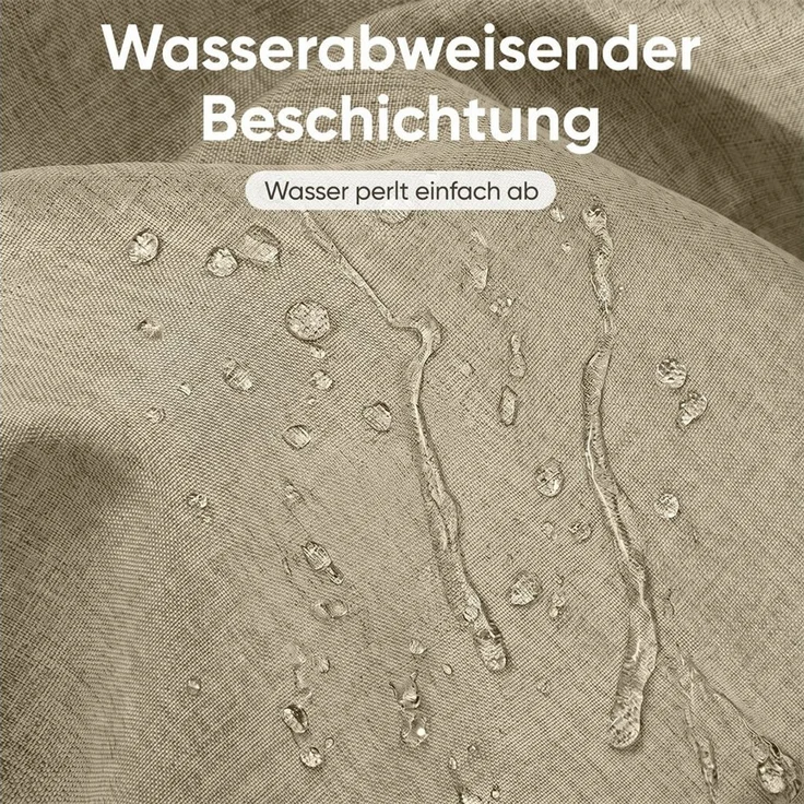 Sekey Duschvorhang Textil Duschvorhang Wannenvorhang Waschbar wasserabweisend mit Ringe Breite 180 cm (Packung, inkl. 12 Ringe), Badewannenvorh, 100% Polyester, Leinenoptik 180x200cm Weizen – Bild 4