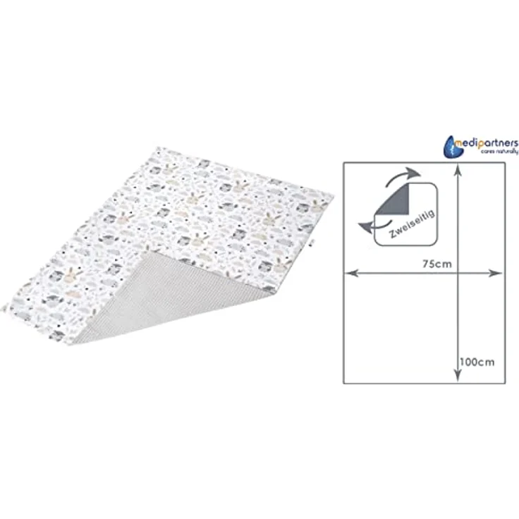 Medi Partners Babydecke Baby Decke Neugeborenen - Kuscheldecke Geschenk Babydecken 75x100 cm für Kleinkinder Mädchen Krabbeldecke Kinderbett Kinderwagen 100% Baumwolle (Lichtung mit Grauer Waffel) – Bild 5