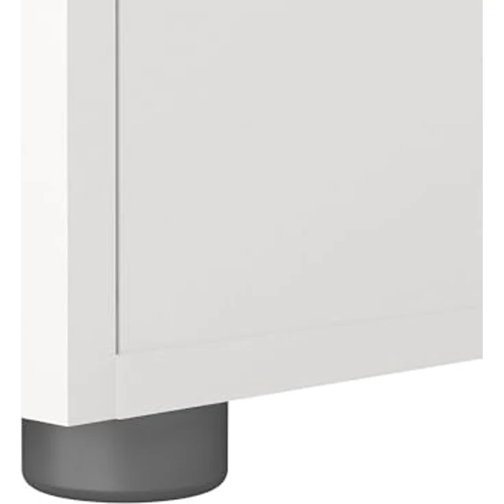 Dmora Nachttisch mit zwei Schubladen mit Griff, weiße Farbe, 40 x 42 x 40 cm – Bild 4