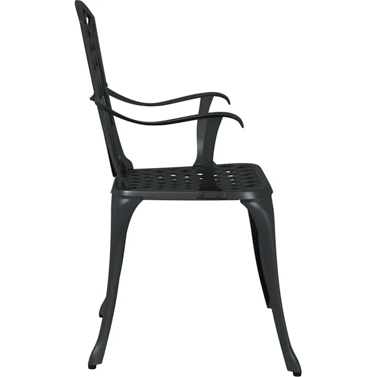 2er Set Gartenstuhl, Balkonstuhl Schwarz 53 x 51 x 88,5 cm Aluminium – Bild 5